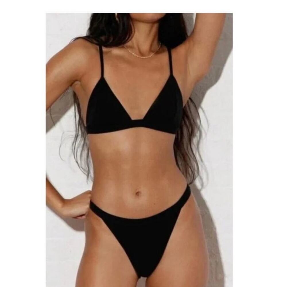 NWT Mara Hoffman black logo set Astrid top Lenni Bottoms XL